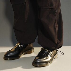 Dr. Martens Adrian Snaffle smooth leather kiltie loafers polished black | us 10L